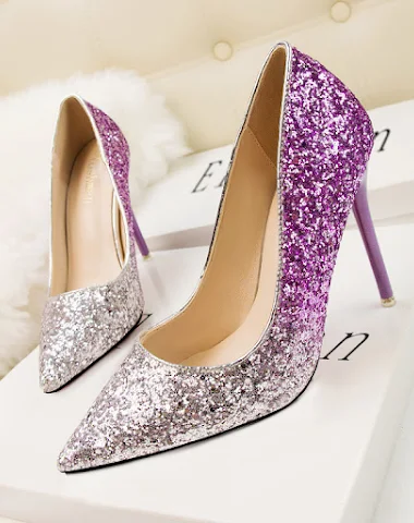 Zapatos de tacón alto bajos puntiag - 1