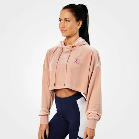 Chrystie Crop Hoodie Peach Beige - xs