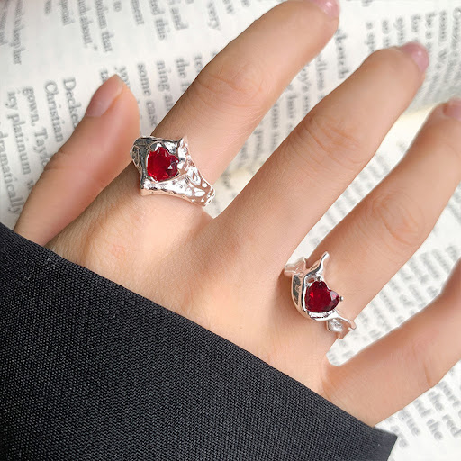 Title 14, Ruby high-grade temperament ring female niche h...