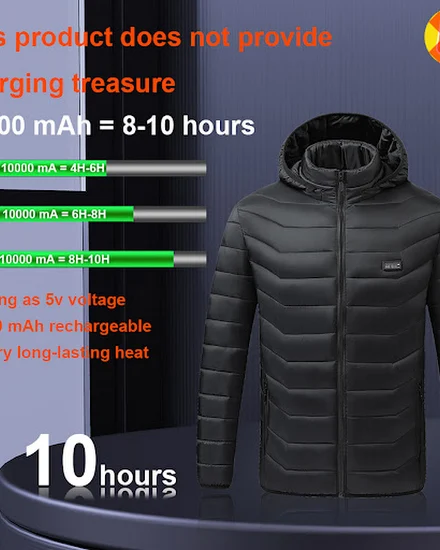 11 Areas Heated Jacket USB Men's Women's Winter Outdoor E... - 1