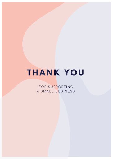 Supporting a Small Business - Thank You Card template