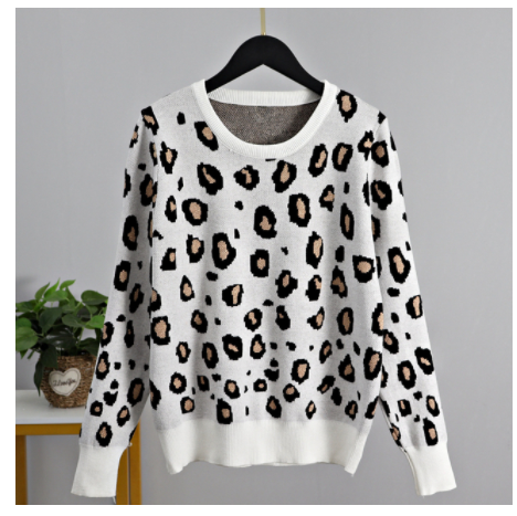 Title 2, New Leopard Print Womens O-neck Sweater for Au...