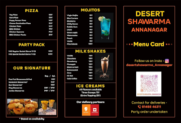 Desert Shawarma menu 