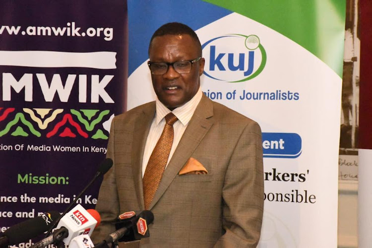 ICT CS Eliud Owalo during the Internanational Day to End Impunity Against Journalists (IDEI) on November 2,2022.