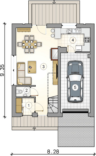 Single House - Rzut parteru