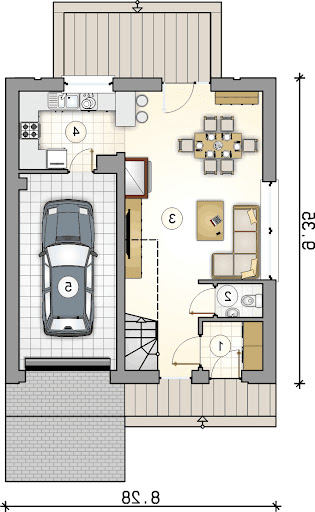 Single House - Rzut parteru