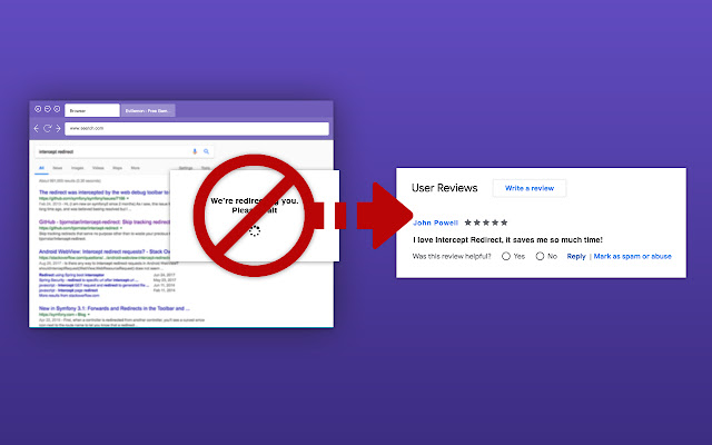 Intercept Redirect chrome extension