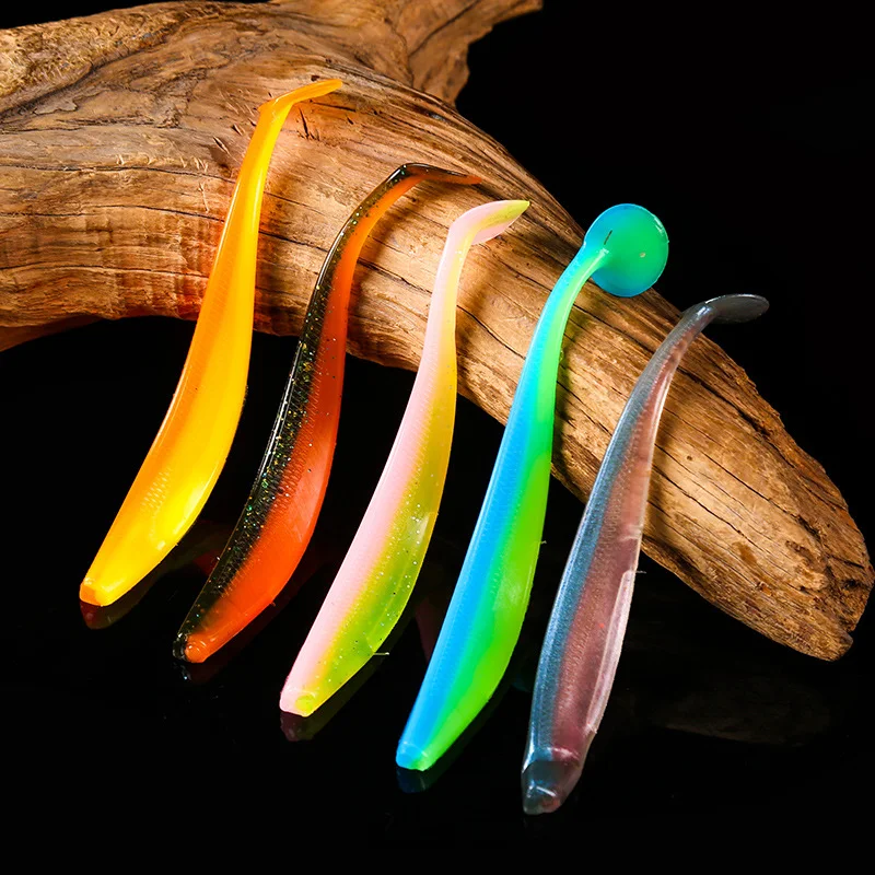 Title 1, T-tail Tweekleurige Bionische Soft Lure met Vis...