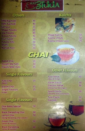 Chai Adda menu 