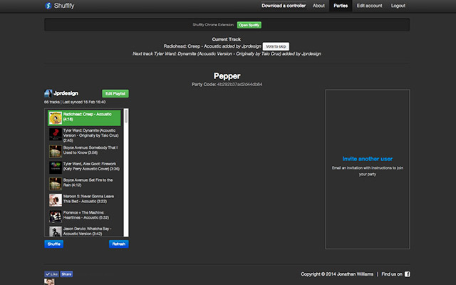 Shuffify Controller chrome extension