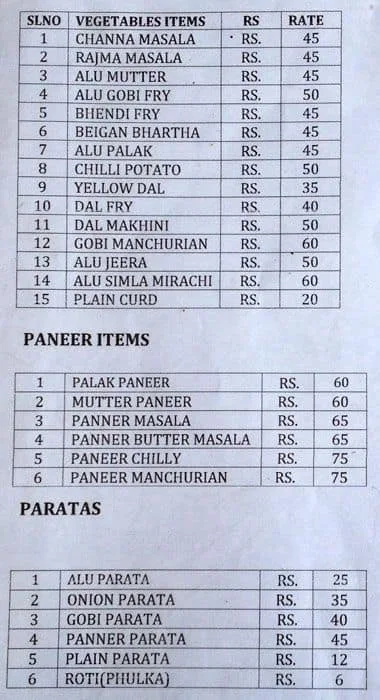 Om Sai Punjabi Dhabha menu 