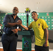 Steve Komphela coach of Kaizer Chiefs and Hendrick Ekstein of Kaizer Chiefs during the Nedbank Cup Quarter Final Kaizer Chiefs Press Conference on 28 March 2018 at PSL Offices 
