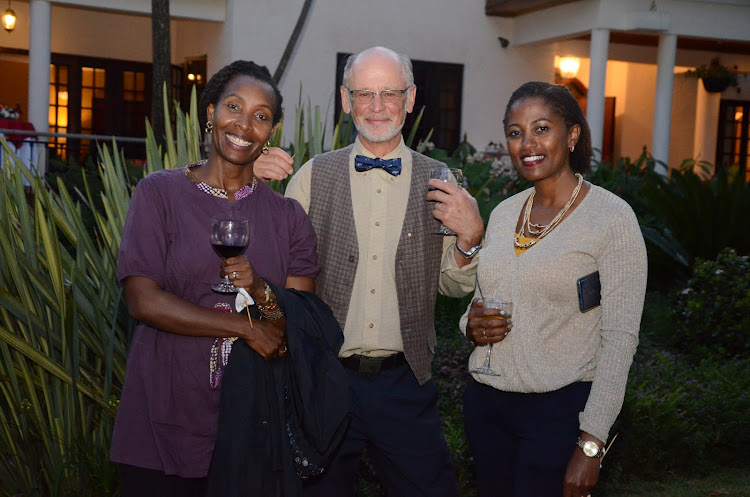 Gender specialist Kagure Wakaba, Denis Bouillon and event planner Rossie Kinyanjui