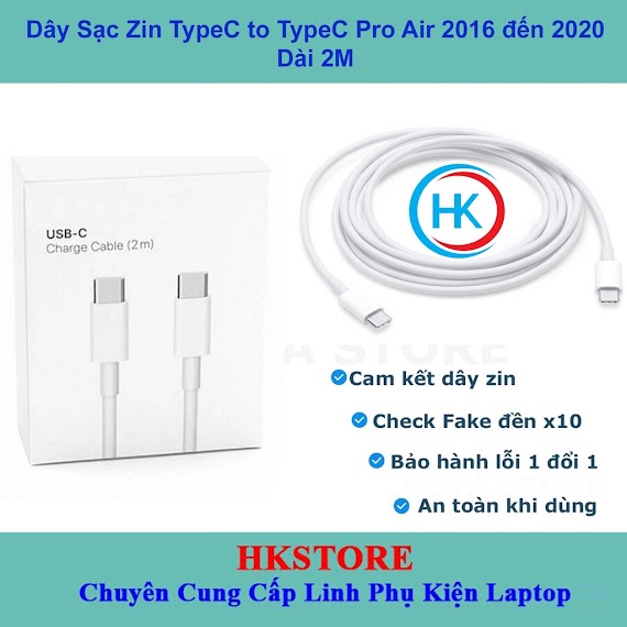 Dây Sạc Type C To Type - C Pro Air 2016 2017 2018 2019 2020 2021 2022 Độ Dài 2M