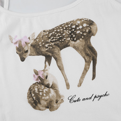 Title 10, Female Deer Print Girl Bow Knitted Spaghetti-st...