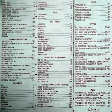 Tamarind Spice menu 