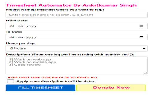 Timesheet Automator By thedevAnkit