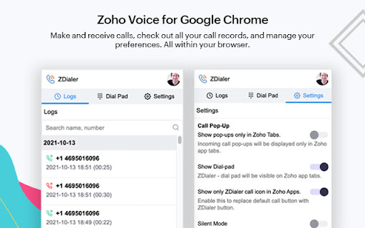 ZDialer - Zoho Voice Extension