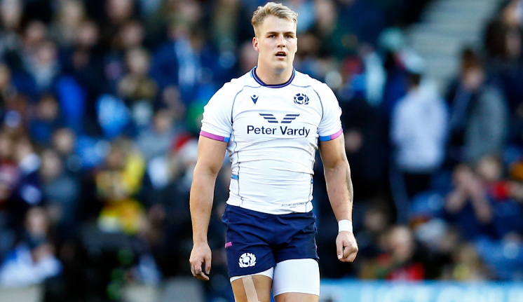 Duhan van der Merwe of Scotland during the 2021 clash against the Springboks at Murrayfield. He picked up a knock last weekend but it was not serious enough to keep him out of Scotland's World Cup squad.