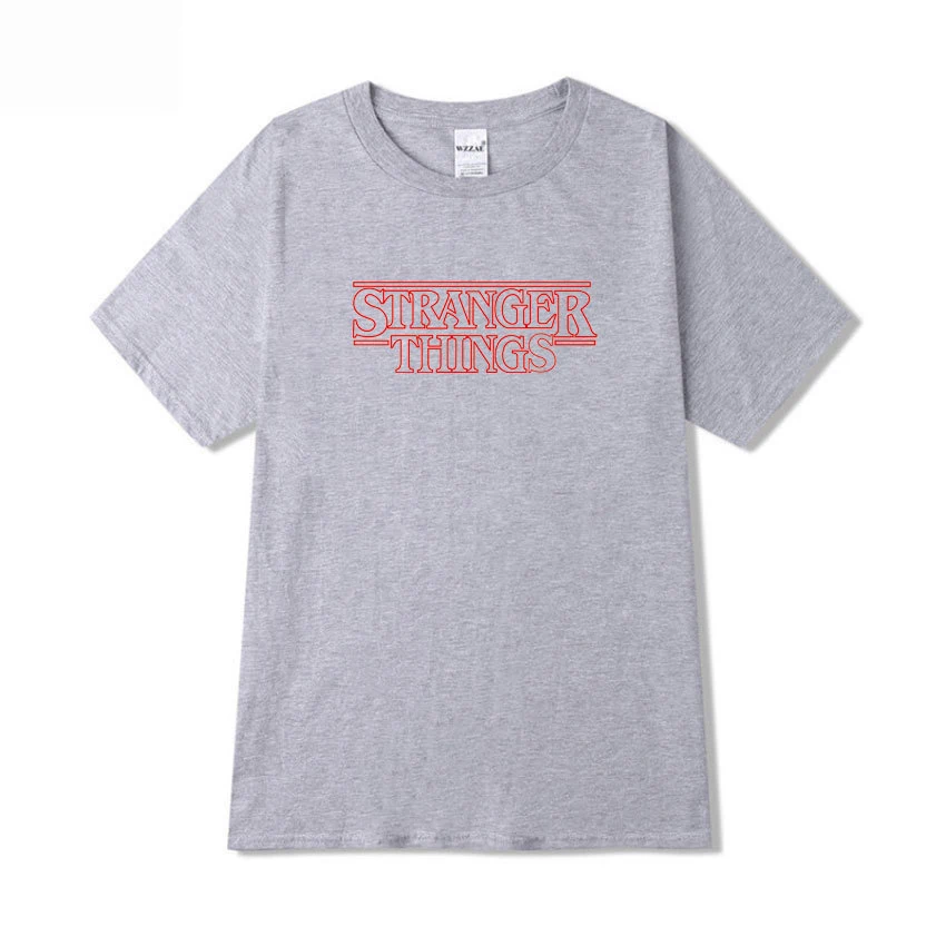 Stranger Things T-shirt, bedrukte korte mouw, voor mannen en vrouwen, losse pasvorm. Ideaal voor een comfortabele en trendy look voor fans.