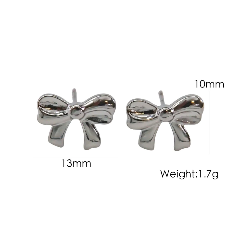 Pendientes y Collar de Lazo en Acero Inoxidable con Baño de Oro 14K, Elegancia Duradera para un Look Sofisticado, Joyería Femenina