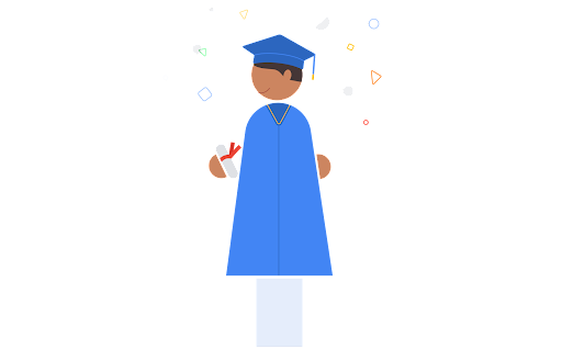 Graduate in cap and gown