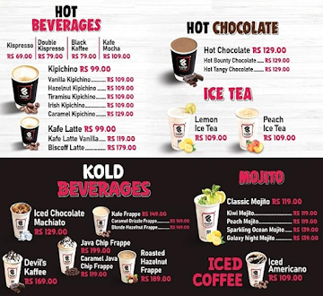 Kiosk Kaffee menu 