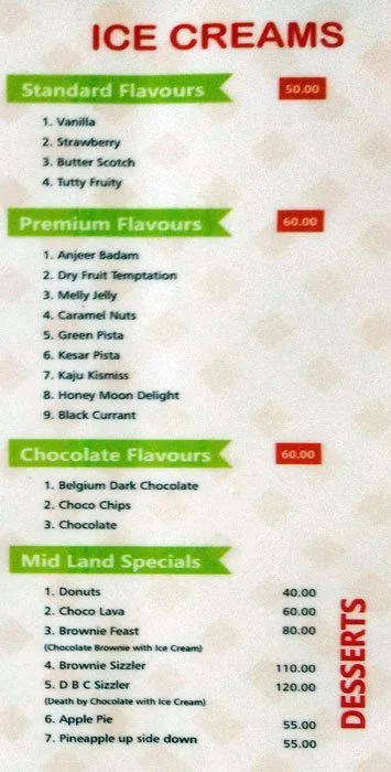 Midland Bakery menu 