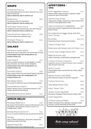 Cafe Delhi Heights menu 