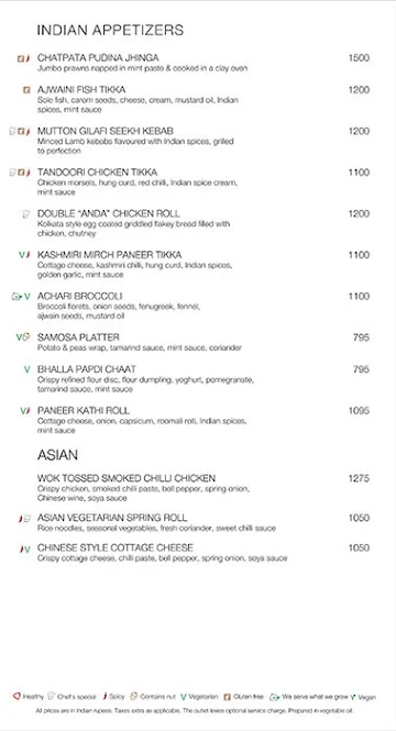 24/7 Restaurant - The Lalit menu 