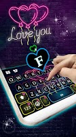 Neon Heart Balloons Keyboard B Screenshot