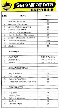 Shawarma Express menu 1