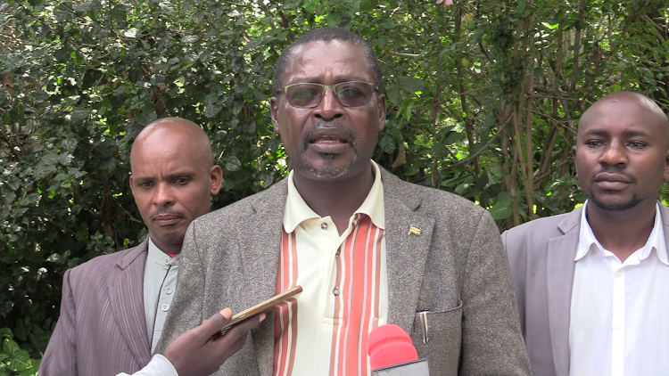 Chairman of coffee price stabilisation framework John Kathangu in Embu on Tuesday, May 10