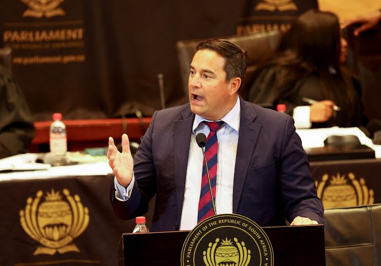 DA leader John Steenhuisen speaks during a parliament debate on the Phala Phala report, in Cape Town, December 13 2022. Picture: ESA ALEXANDER/ REUTERS