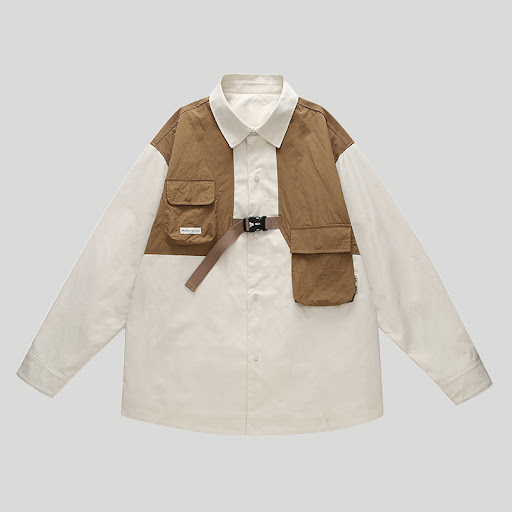Title 2, Mens American Loose Fake Two-piece Lapel Jacke...