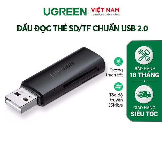 Đầu Đọc Thẻ Sd/Tf Chuẩn Usb 2.0 / Usb 3.0 Ugreen Cm264 - Hàng Chính Hãng