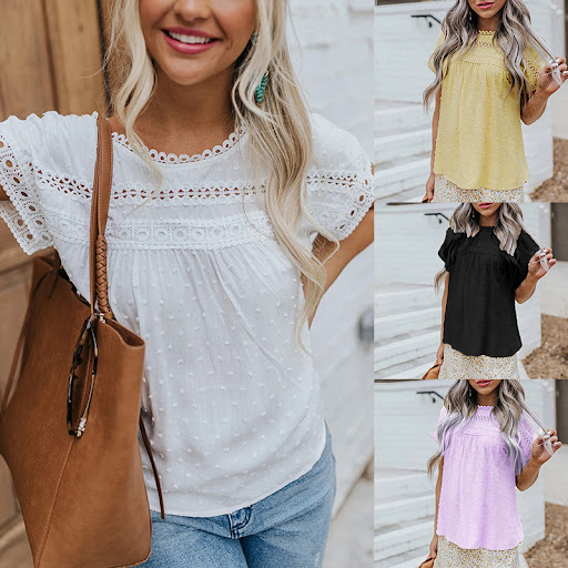 Title 4, Woven Pompom Short-sleeved Casual Shirt