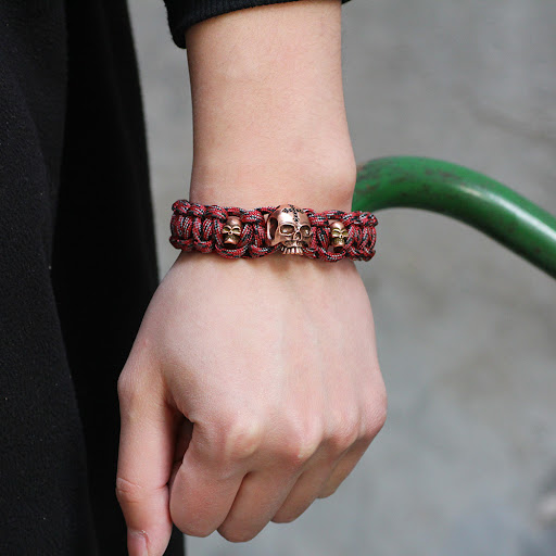 Title 1, Copper Parts 7-Core Parachute Cord Woven Bracel...