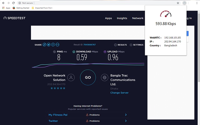 eleinfo Speed Test