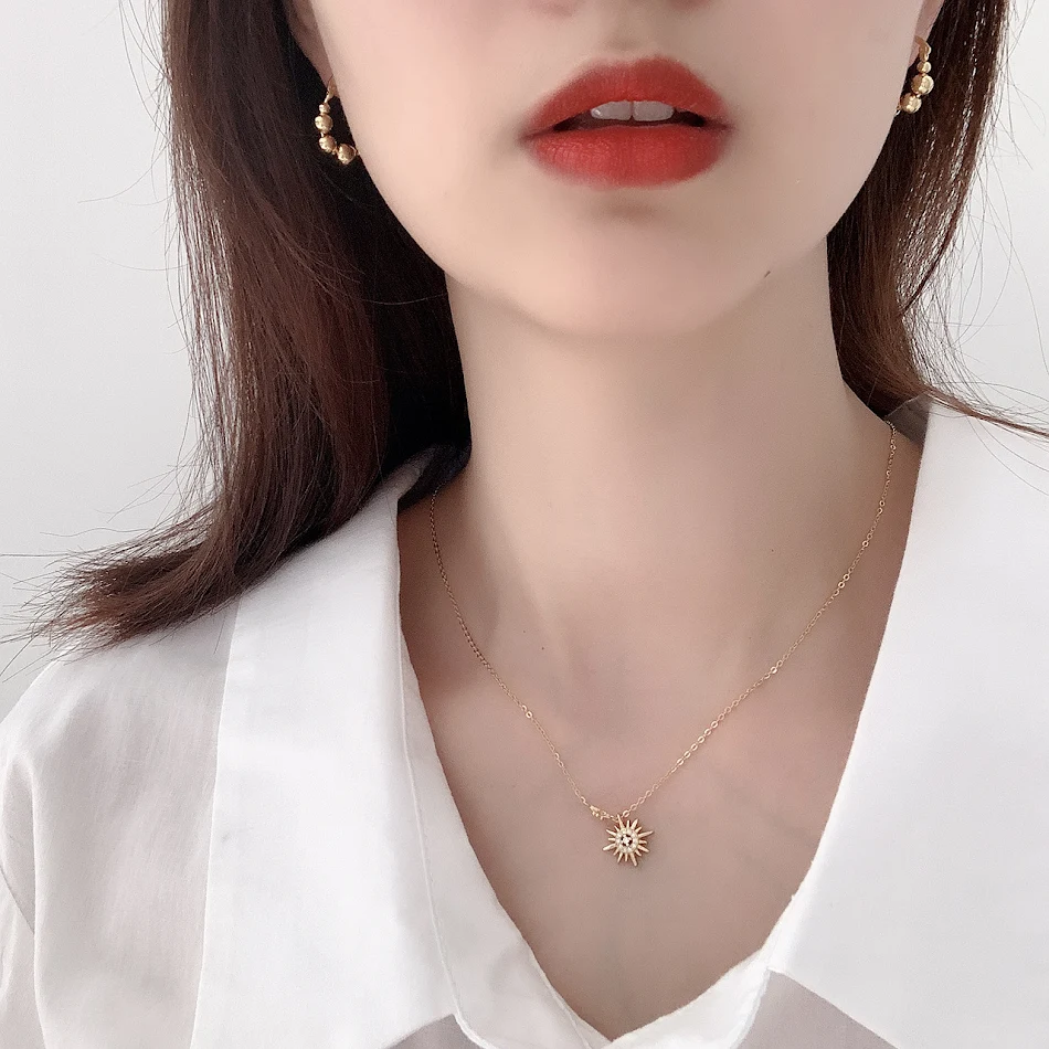 Collier XINGX Argent Sterling 925 Style Coréen Zircon Incrusté Mode Minimaliste Bijou Femme Cadeau