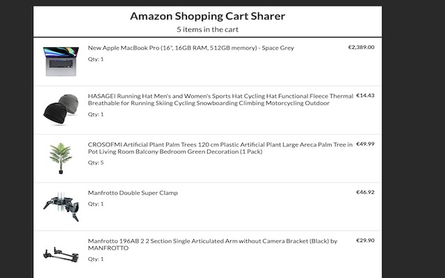 Amazon Cart Share Preview image 1