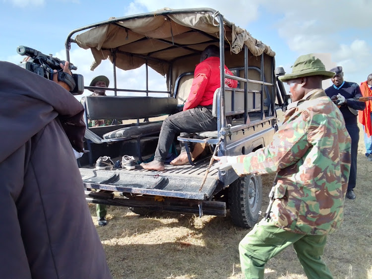 Police officers from Kitengela picked the injured goons from the scene of the attack and later took them to the hospital on March 21, 2024.