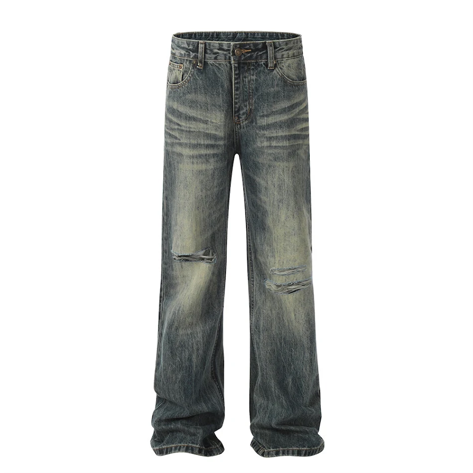 Erkekler için Washing Hole kot düz paça pantolon. Rahat, dayanıklı ve günlük kullanım için ideal. Kaliteli denim kumaşıyla uzun ömürlü ve şık bir seçenek.