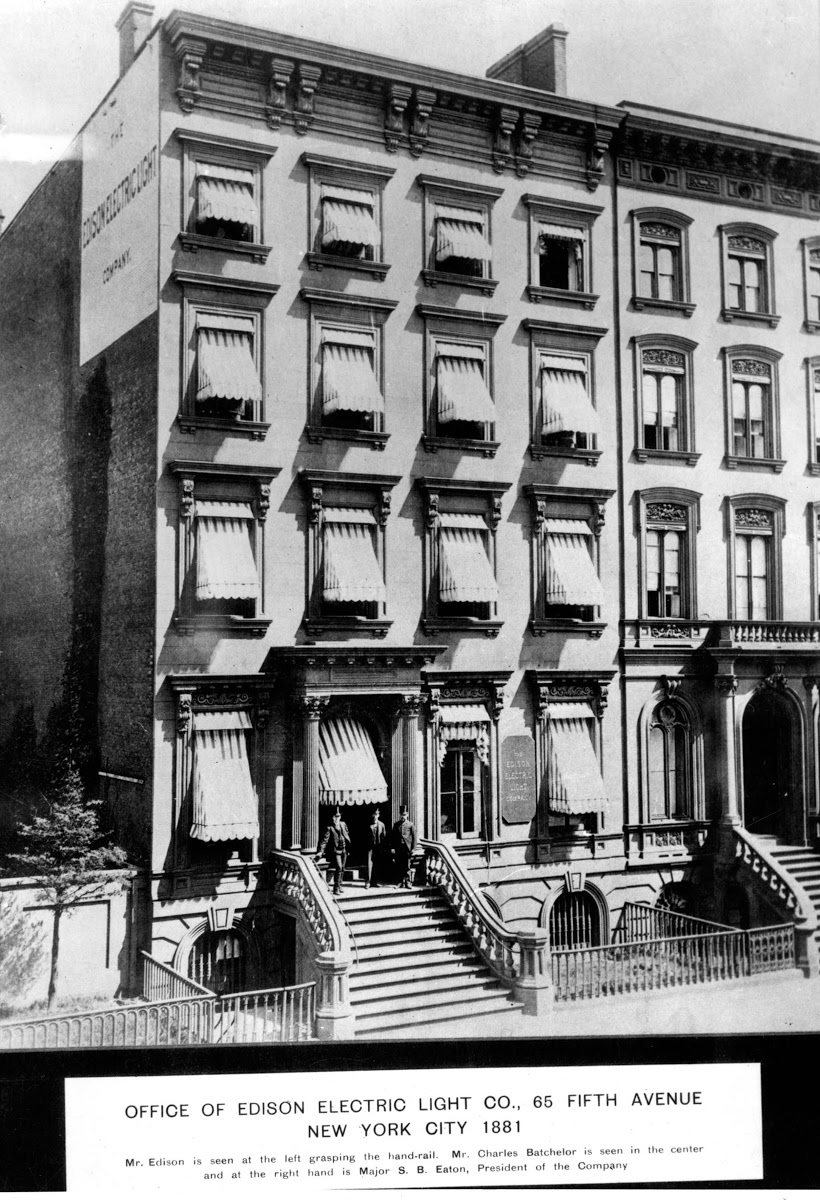 Office Of Edison Electric Light Co., 65 Fifth Avenue, New York City, 1881 - Edison  Electric Light Company — Google Arts & Culture