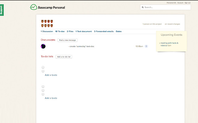 Basecamp Personal chrome extension