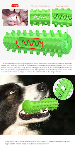 Title 7, Vocal Pet Dog Teething Stick, Cleaning Toothbru...