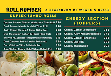 Roll Number menu 