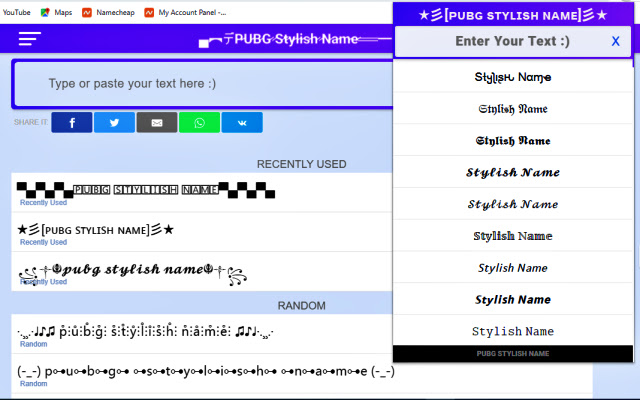 PUBG Stylish Name ⚡ ????????? ⚡ chrome extension