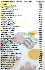 Cake Corner menu 1