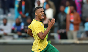 Lyle Foster in action for Bafana Bafana in their friendly match against Democratic Republic of Congo at Orlando Stadium on September 12.